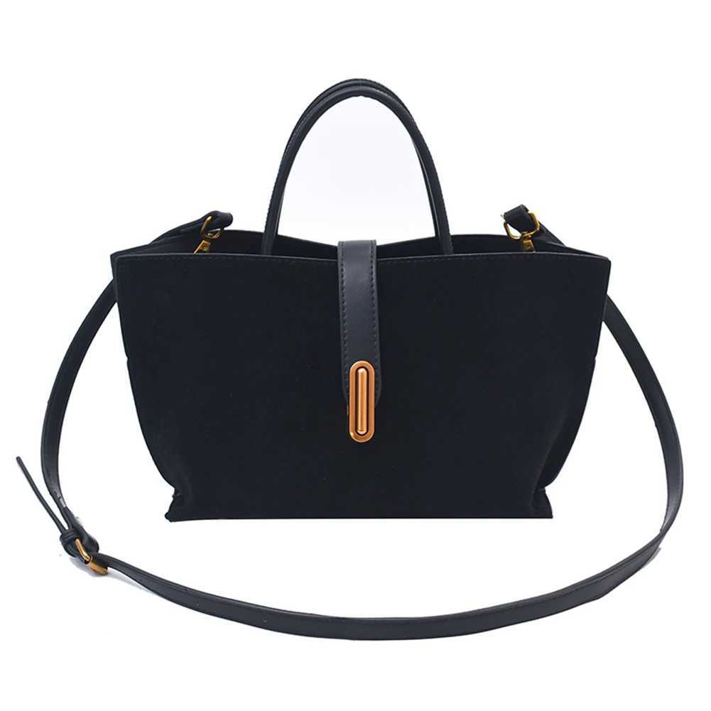 Ladies Faux Suede Tote Bag Fashion Shoulder Zip Closure Pu Crossbody Designer Handbag Simple Commuting 241014