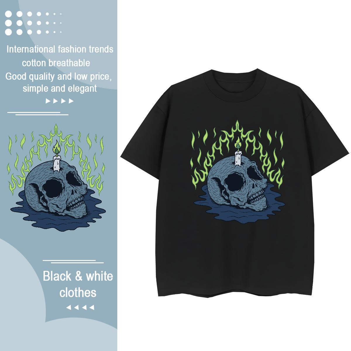 Stylist Women T Shirts 100% Cotton 230g Comfortable Spring Summer skull Couples T Shirts 5A Anime Oversized Top Shirts