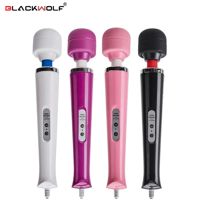 BLACKWOLF 10 Speeds Magic Wand Massager Big Magic Wand Massage Stick AV Vibrators Sexy Clit Sex Toys for Women European plug 241014
