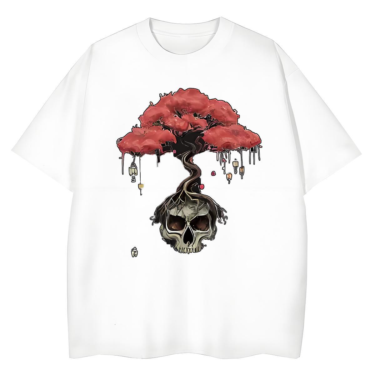 TOP Quality T-Shirts for Women 230g 100% Cotton Breathable Crew Neck Summer Casual tree Couples T Shirts Comfortable Custom Printing Polos