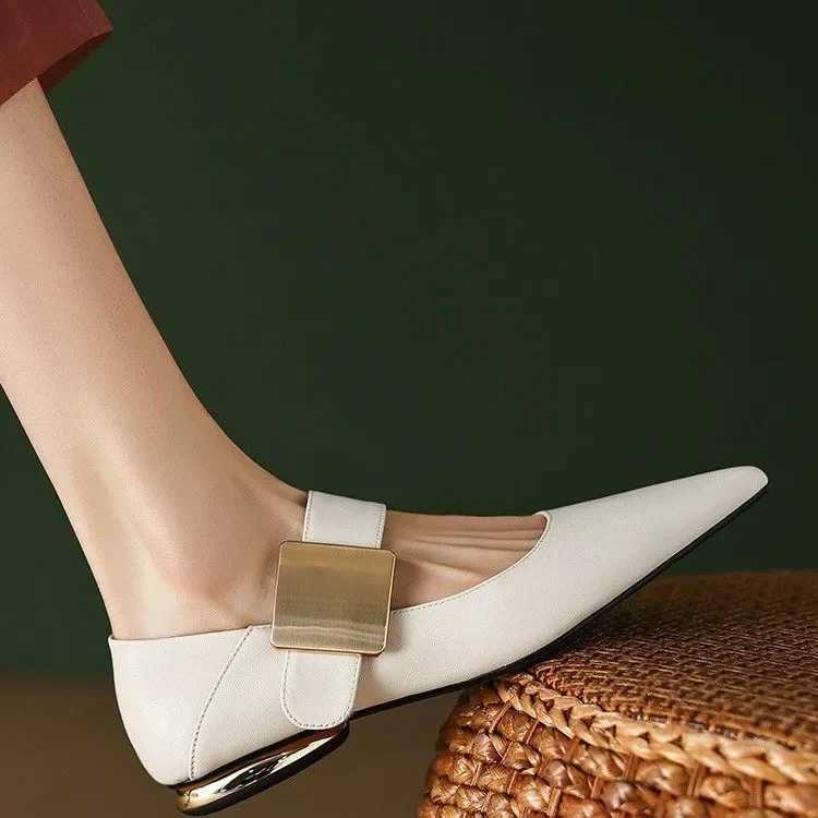 Women Nature Suede High Thick Heels SmallHut New 2024 Spring Black Apricot Square Toe Pumps Elegant Lady Metal Decoration ShoesLX241014