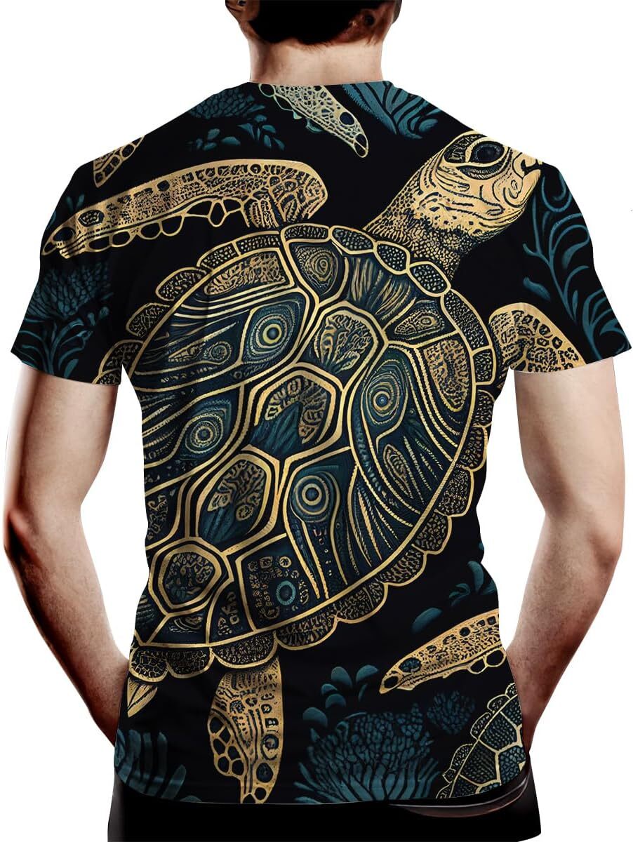 Mens T shirt Save The Turtles Watercolor Marine Wildlife Lover T-Shirt Turtle Beach Cool Pattern Short Sleeve graphic tee Casual tops summer clothesTr