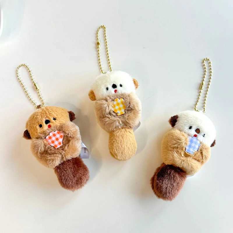 Cute Otter Series Mini Plush Doll Keychain for Bag Pendant Gift Kawaii Fur Otter Animal Doll Filling Keychain Wholesale Y241014