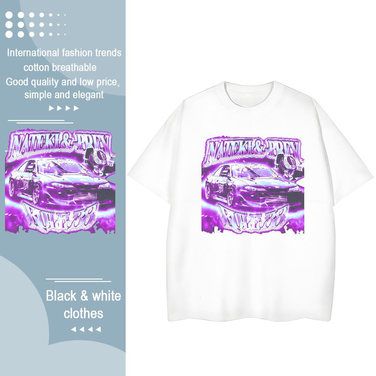 Fashion New Womens T Shirts 230g 100% Cotton Breathable Crew Neck High Street Hip Hop beach Women Tshirts Female Anime Tee Shirt