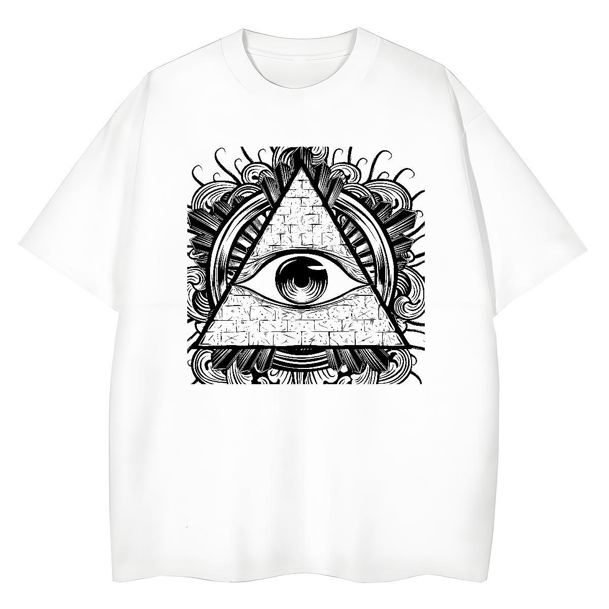 Custom T shirt 230g 100% Cotton Short sleeve Soft Daily Wear eye of the devil Women Tshirts Comfortable Oversized L-4XL Tops Shirt