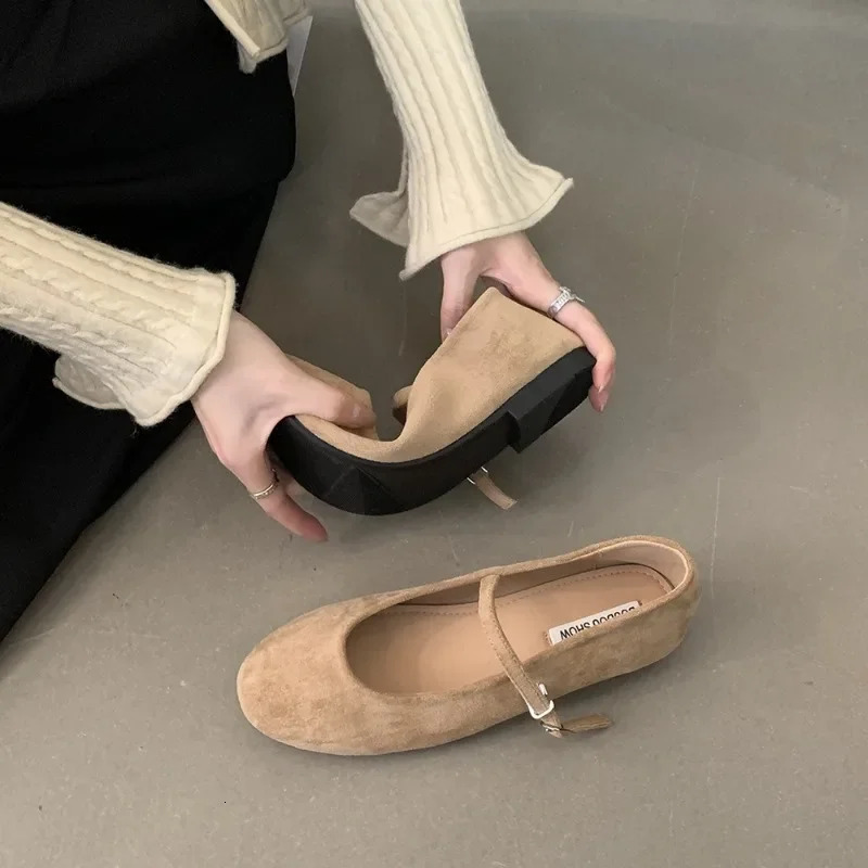 Autumn Women Fashion Round Toe Slip on Ladies Elegant New Mary Jane Soft Flat Heel Ballerinas Shoes 241014