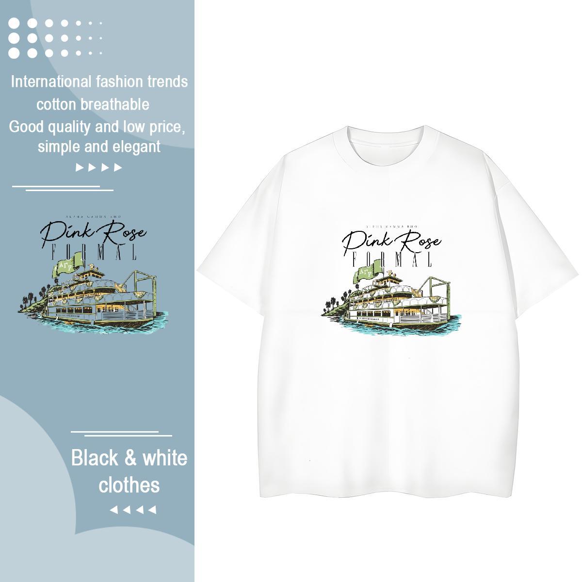 New T Shirt For Woman 230g Pure Cotton Short Sleeve O-Neck Sports Casual ship Unisex Tshirts Comfortable Anime Wear