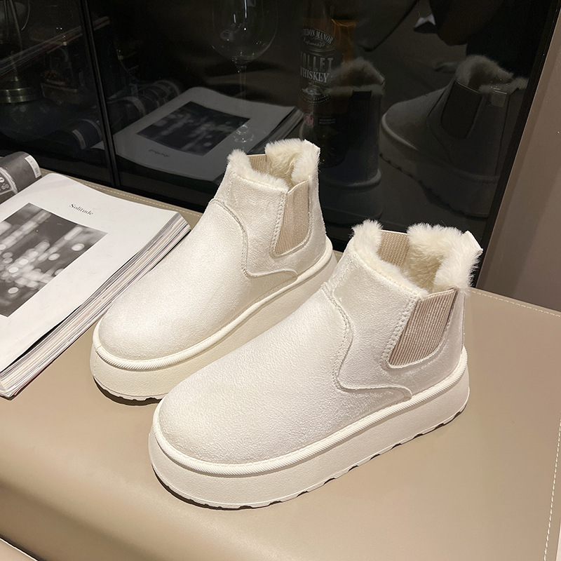 Winter Snow Fur Boots: Stylish Platform Shoes for Women 034a