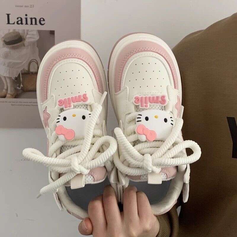 New Korean Shoes Kawaii Pink Platform Sneakers Women Vintage Vulcanize Spring Summer Casual Tennis Female Flats Footwear