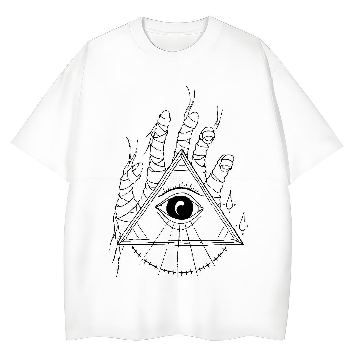 New Arrival T-Shirts for Women 230g Cotton Crew Neck Breathable Street Casual eye of the devil Woman Tshirt Loose fit Custom Printing Tops Tees