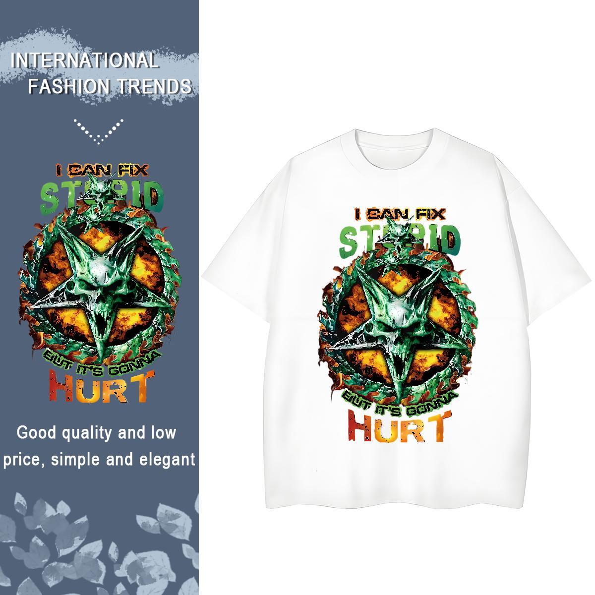 TOP Quality T-Shirts for Women 230g Cotton Breathable Short Sleeve Home Outdoor skull Lady T shirt Female Graphic Tshirts