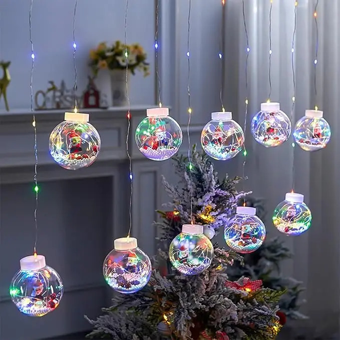 Christmas decoration LED holiday lights with 8 flashing modes dance party Festoon string lights for home rooms shops window decoration lights 241008