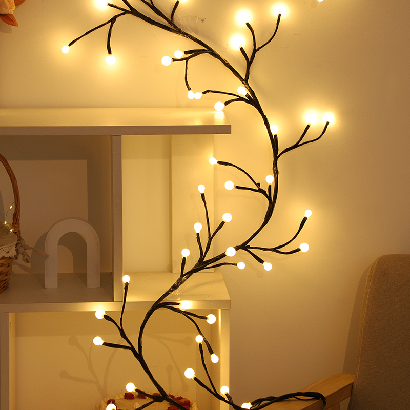 Vine string small round ball lamp used for home decoration