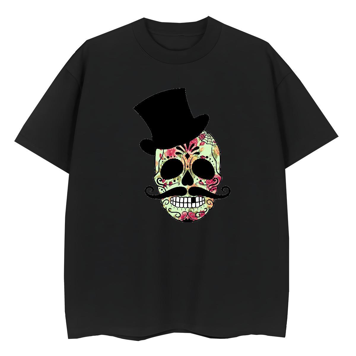 Custom T shirt 230g Cotton Short Sleeve O-Neck Casual skull Lady T shirt Wholesale Cartoon Anime Tee Shirt