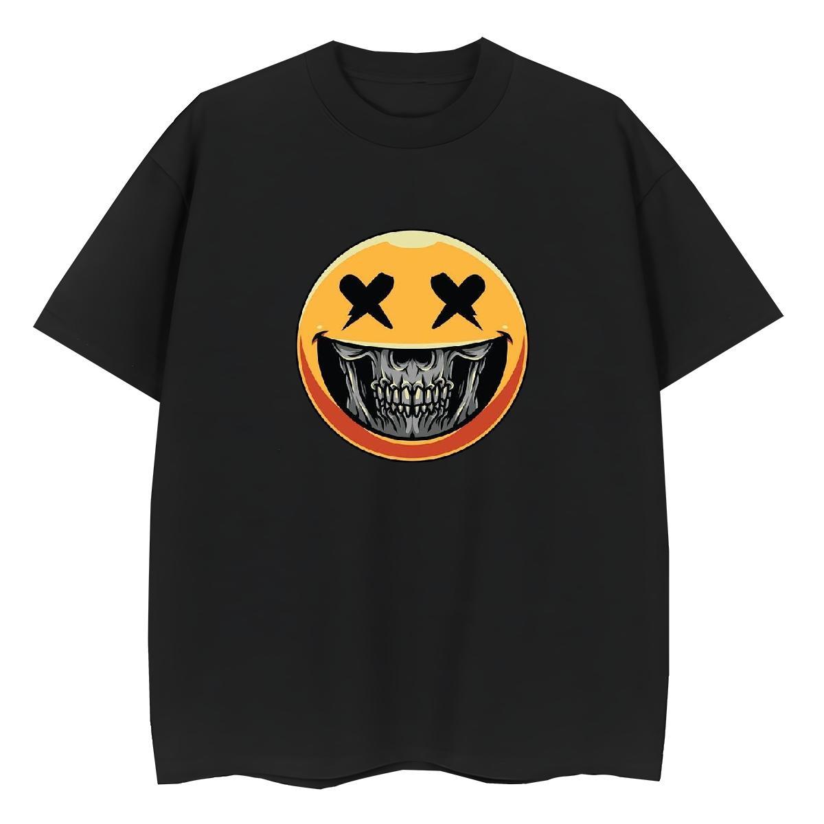Designer T shirt 230g Pure Cotton Crew Neck Breathable Sport skull Couples T Shirts Loose fit Anime Print Tops
