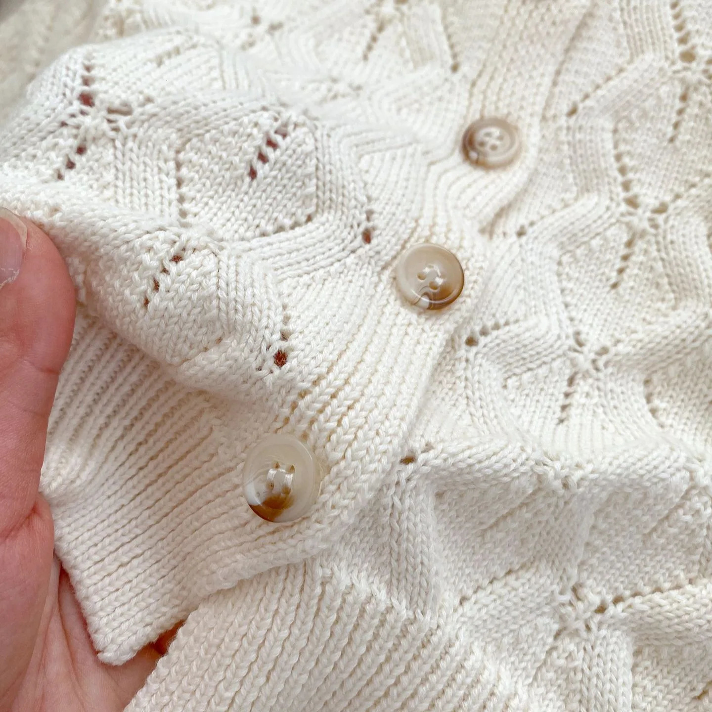 03T born Kid Baby Girl Clothes Set Hollow Out Long Sleeve Top Shorts Born Sweater Cute Knitwear Outfit 241011