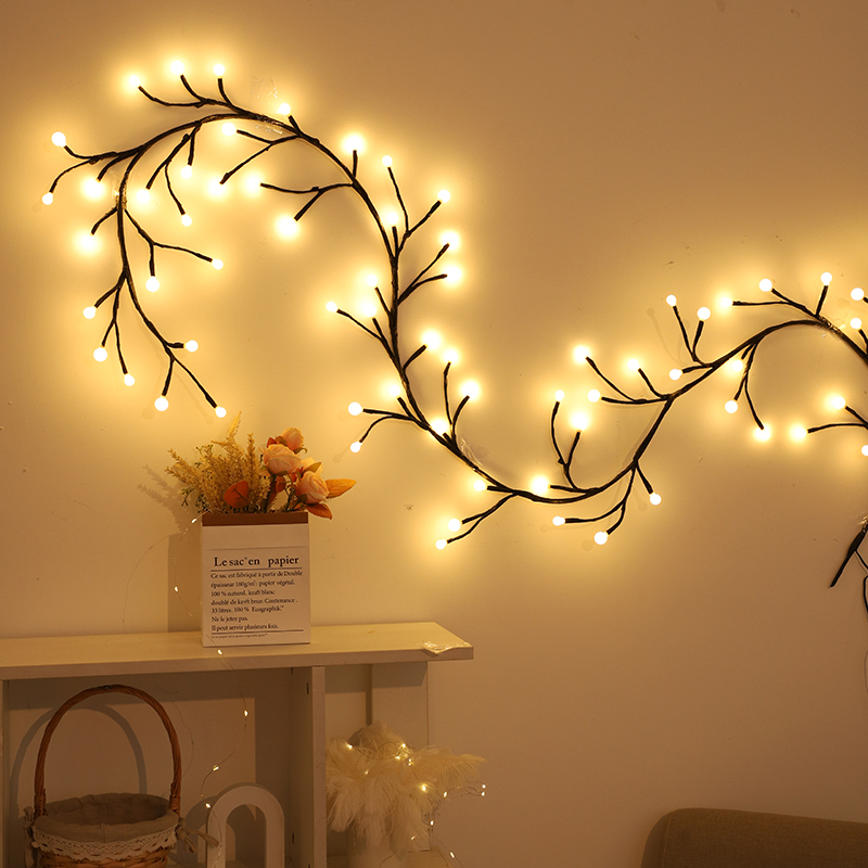 Vine string small round ball lamp used for home decoration