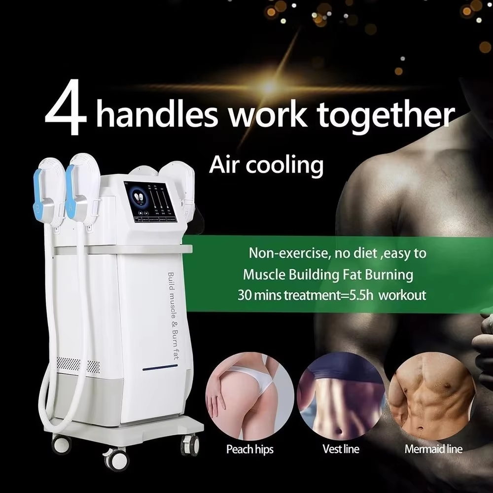 Neo Rf Pro Max Muscle Building Slimming Skin Tightening Ems Hiemt Pelvic Floor 4 Handle Body Sculpting Machine Em Tech Body Slim