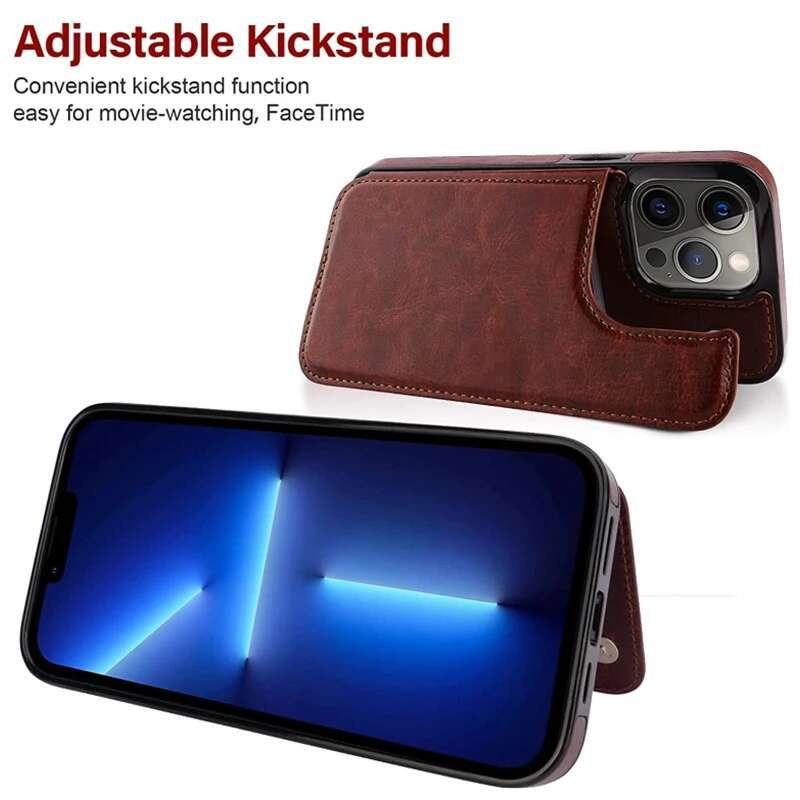 Slim Fit Premium Leather Cover For iPhone 14 13 11 12 Pro XS Max XR X SE 6S 6 7 8 Plus Wallet Card Holder Slots Flip Case