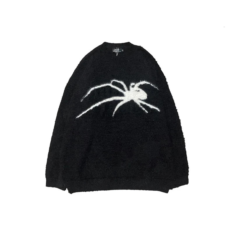 Harajuku High Street Mohair Spider Sweater Mens Fashion Loose Premium Couple Mink Cashmere Sweater 241007