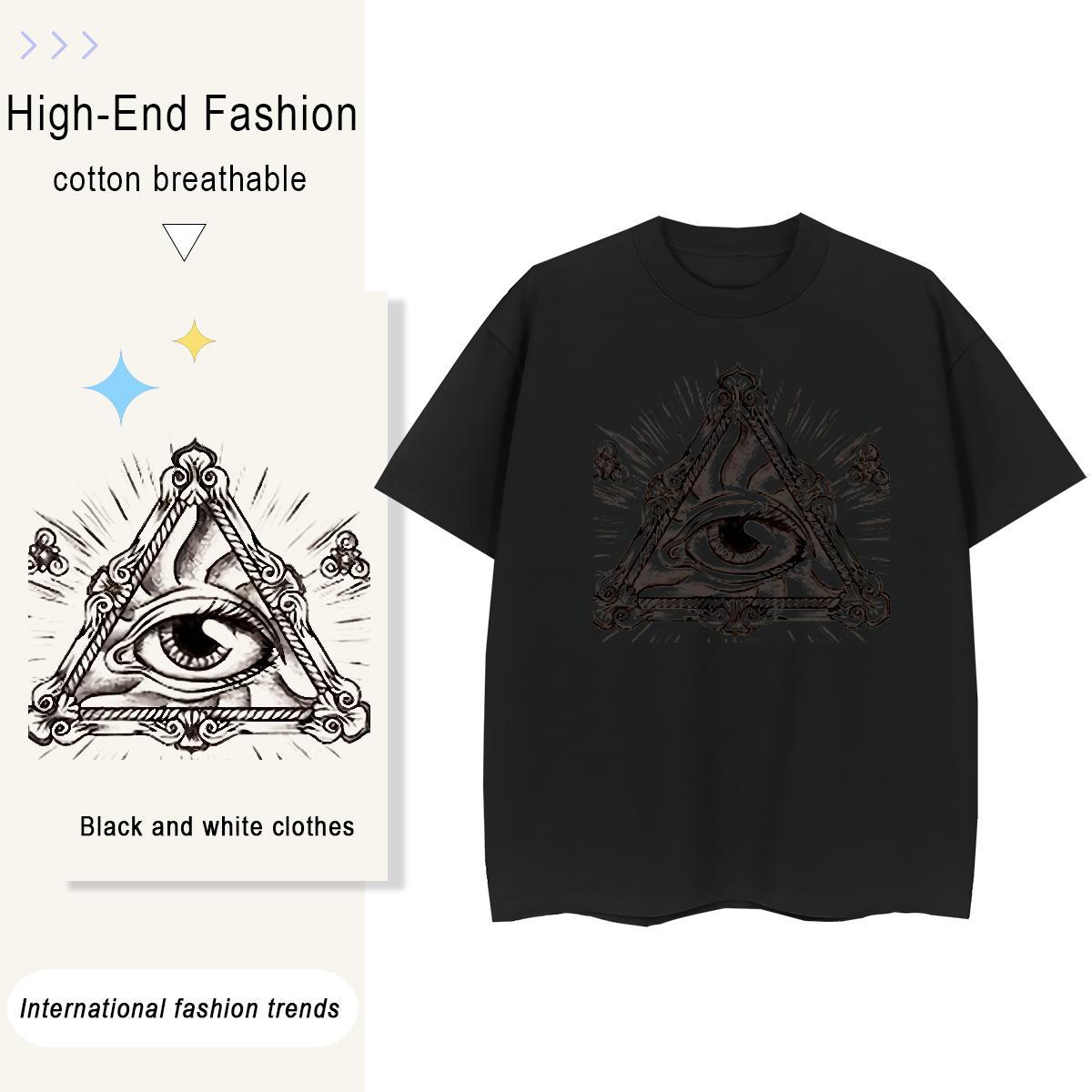 2024 Designer T shirt 230g 100% Cotton Round Neck Short Sleeve Hip Hop eye of the devil Unisex Tshirts Nice Anime Oversized Clothings