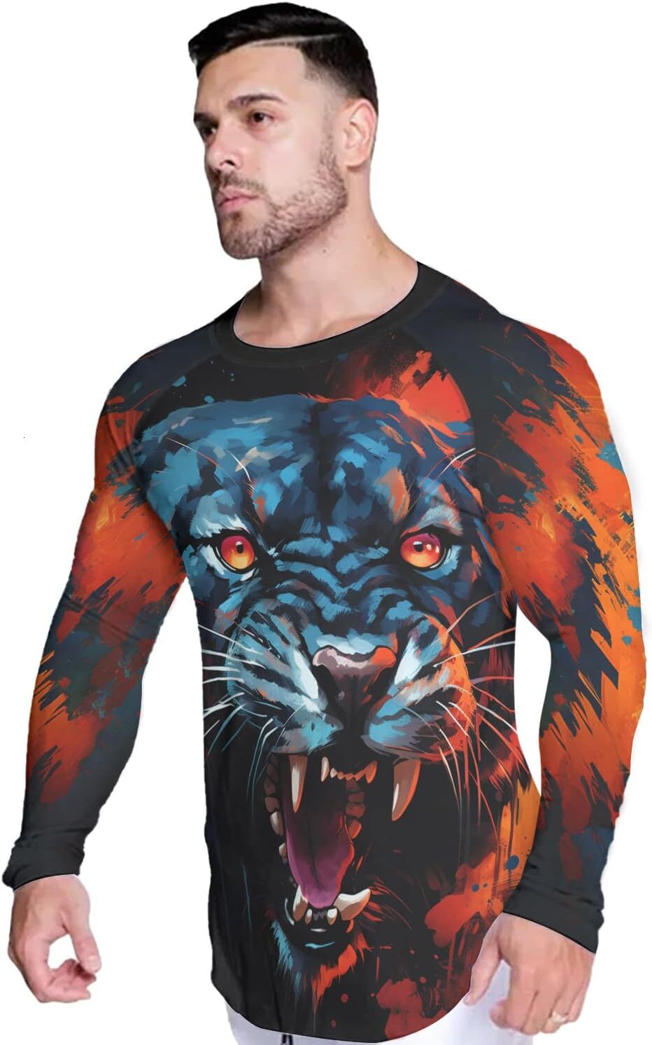 Long Sleeve Shirts for Men sweatshirt Compression Shirt Men Non See-Through Fabric with BJJ Rash Guard Long Sleeve