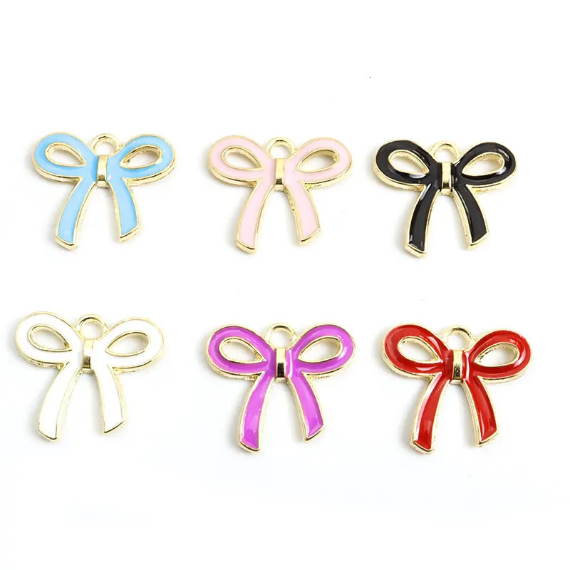Ins Style Colourful Bowknot Enamel Charms 20pcs Girls Sweet Ornament Pendants For DIY Necklace Bracelet Earrings Gifts Women 241010