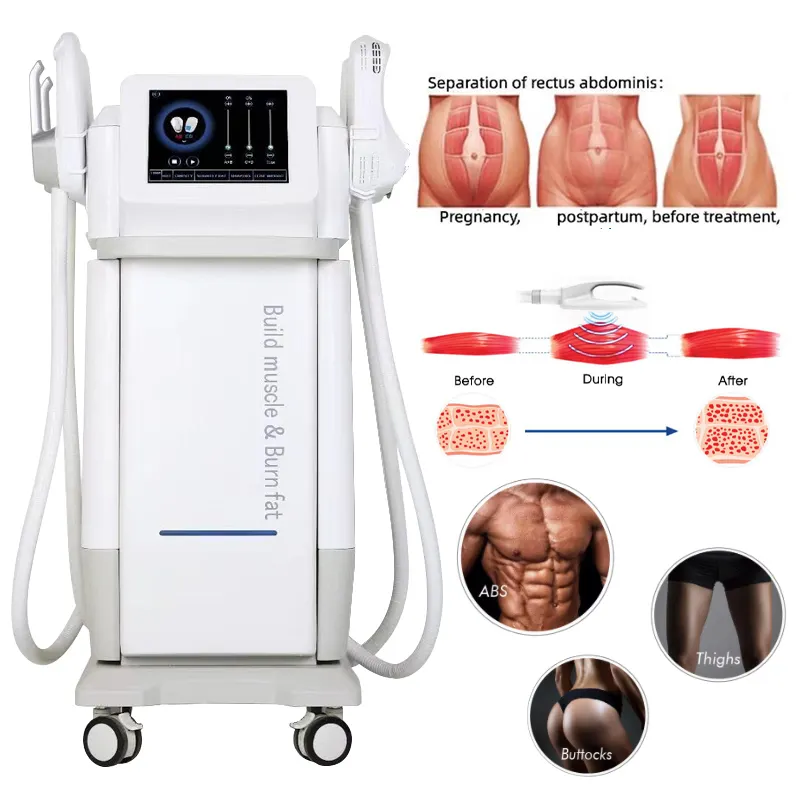 Neo Rf Pro Max Muscle Building Slimming Skin Tightening Ems Hiemt Pelvic Floor 4 Handle Body Sculpting Machine Em Tech Body Slim