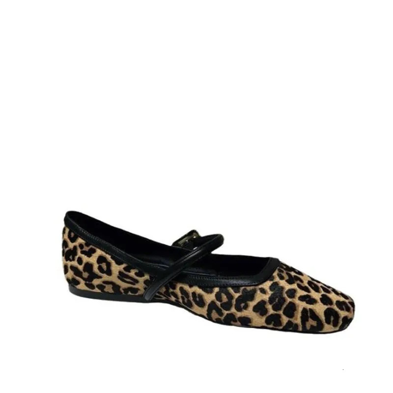 Fashion Womens Flat Round Toe Leopard Print Casual Ladies New Breathable Slip-on Outdoor Soft Mary Jane Shoes 241014