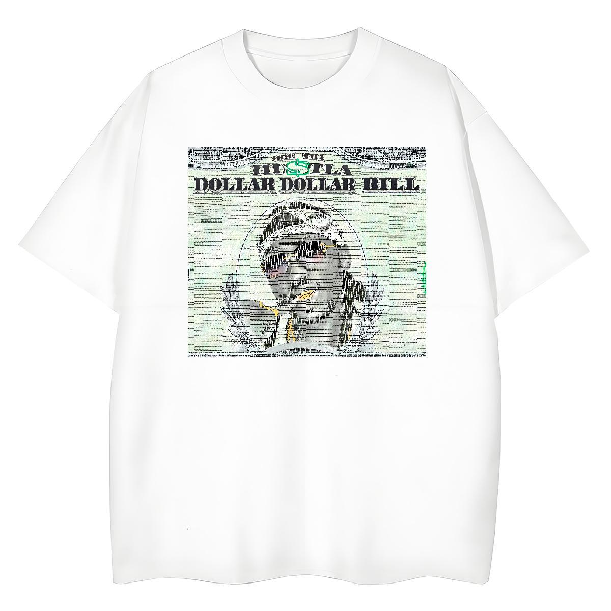 Brand Womens T Shirts 100% Cotton 230g Breathable Crew Neck High Street Hip Hop money Women Tshirts Female Cartoon Print Tees Shirts