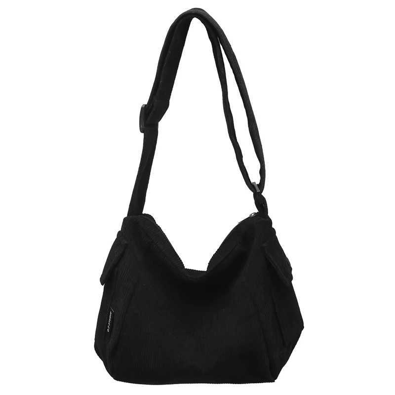 Corduroy Zipper Womens Cross Body Bag Casual Edition Womens Shoulder Bag Simple Free Delivery Bolso Mujer M241014