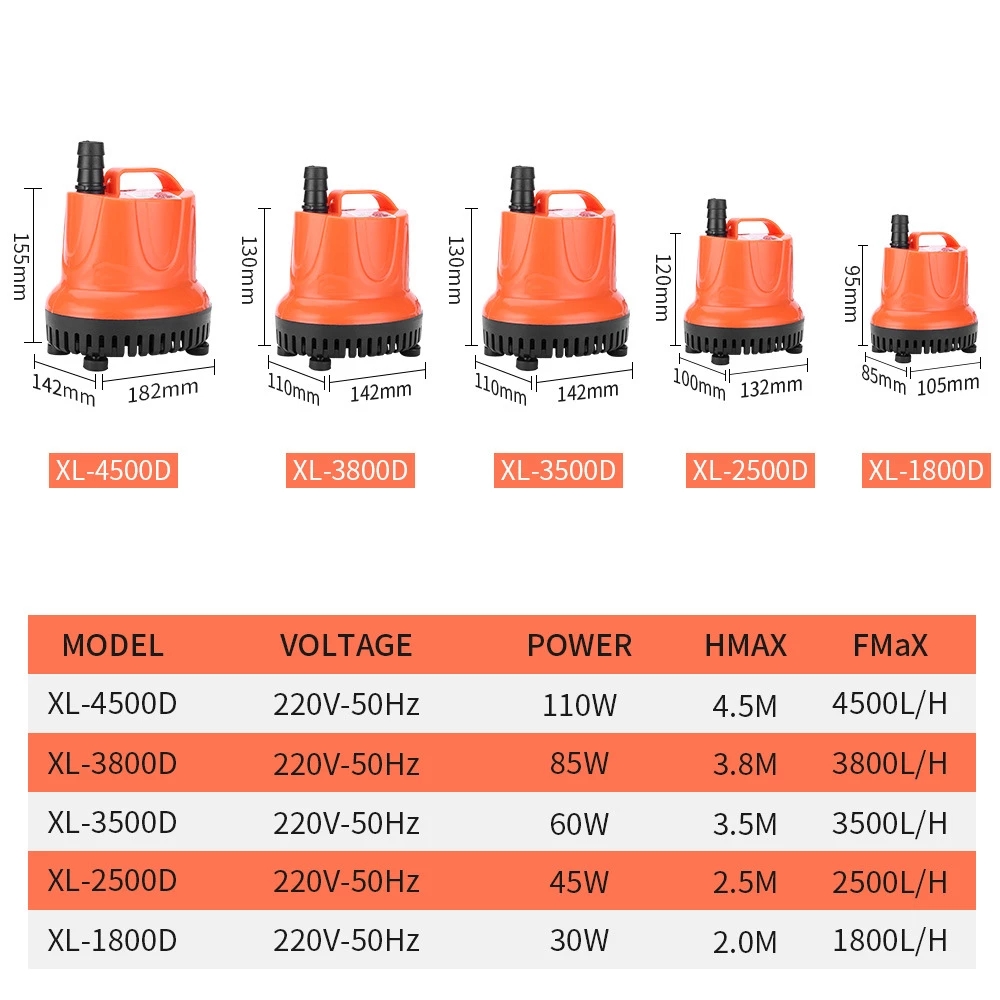 30/45/60/85/110WFish tank Bottom suction pump submersible pump for aquarium silent water pump Multifunctional small suction pump