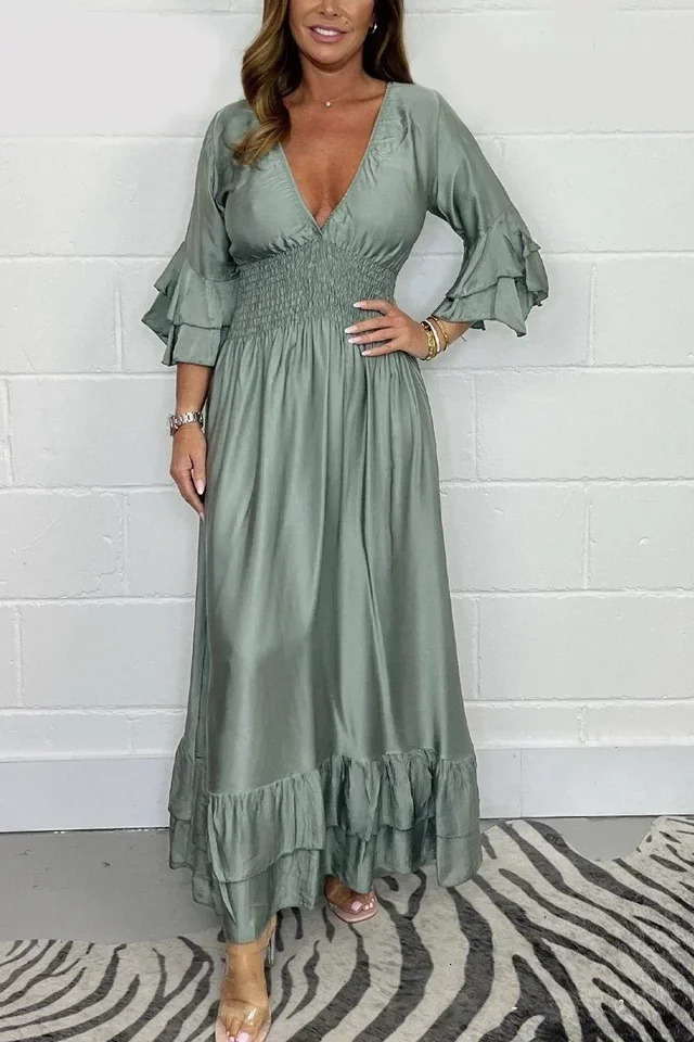 Female Clothing Long One-Piece Dress Gown One Pieces Satin Pleated Elegant and Beautiful Party Prom Dresses Summer Women 241014