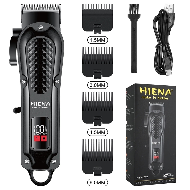 Hiena HYN-212 electric hair clipper UBS rechargeable cordless beard trimmer mens powerful electric hair clipper trimming toolww2 241014