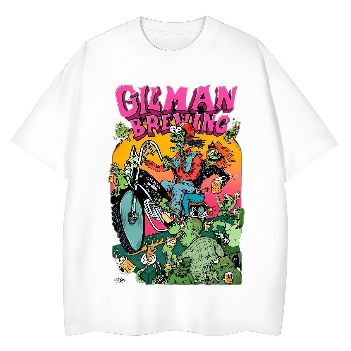 Brand Womens T Shirts 230g Cotton O Neck Short Sleeves Street Casual skull Lady T shirt Female Anime Oversized Clothings