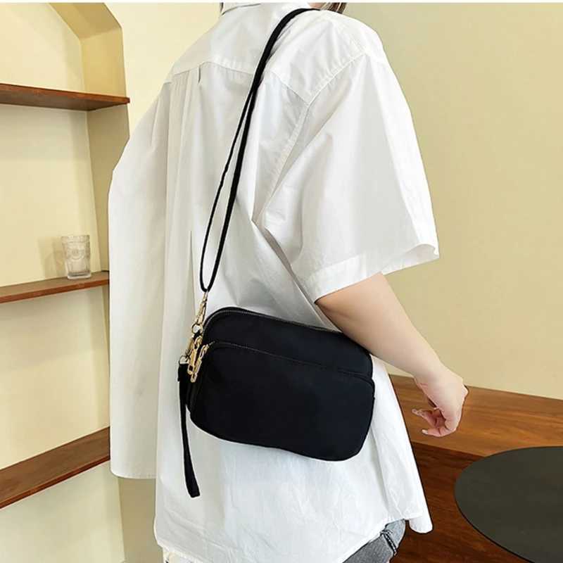 Durable nylon mobile phone cash bag small shoulder bag womens daily casual solid color cross body bag waterproof coin holder handbag M241014