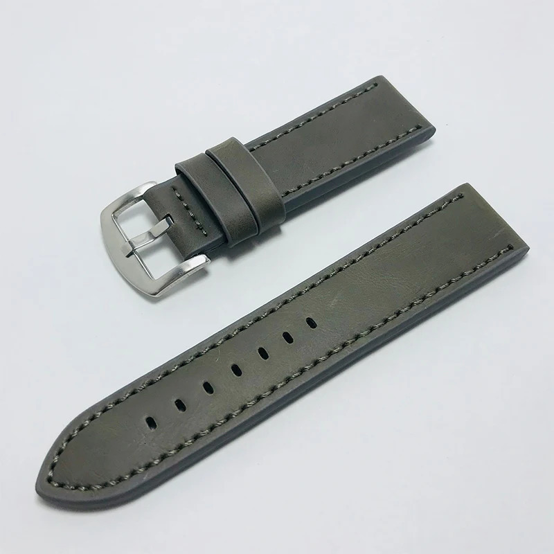 18mm 20mm 22mm 24mm Light Brown Vintage Watch Band Strap PU Leather Watchband Stainless Steel Buckle Clasp Accessories 241010