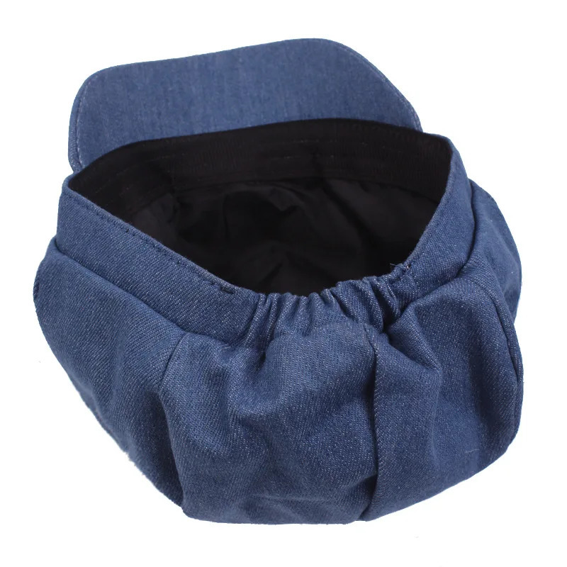 Korean Style Casual Denim sboy Caps Men Women Spring Summer Solid Color Octagonal Cap Retro Womens Beret Painter Cap 241009