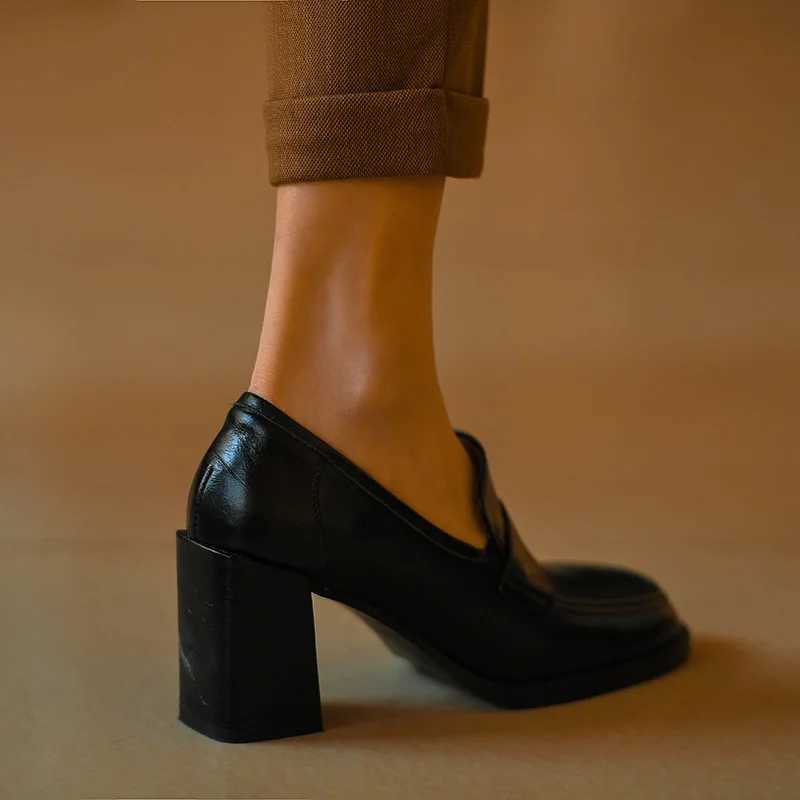 Autumn Women Pumps Loafers Chunky Heel Platform Shallow Oxfords Ladies Sandals Female Fashion College Office Dress ShoesLX241014