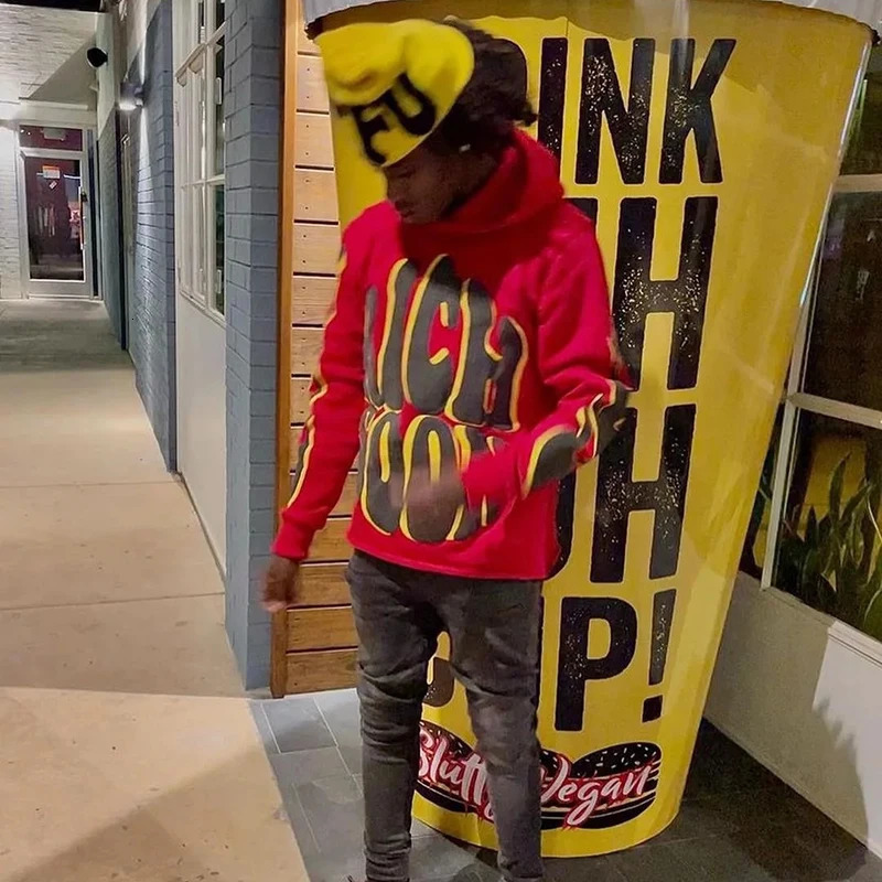 2000s Vintage Streetwear Letter Print Long Sleeve Oversized Hoodies Y2K Gothic Harajuku Pullover Clothes 241009