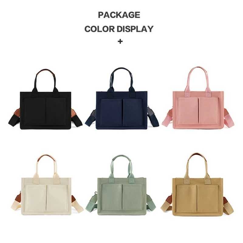 Canvas cross body bag handbag large capacity school backpack womens shoulder bag M241014