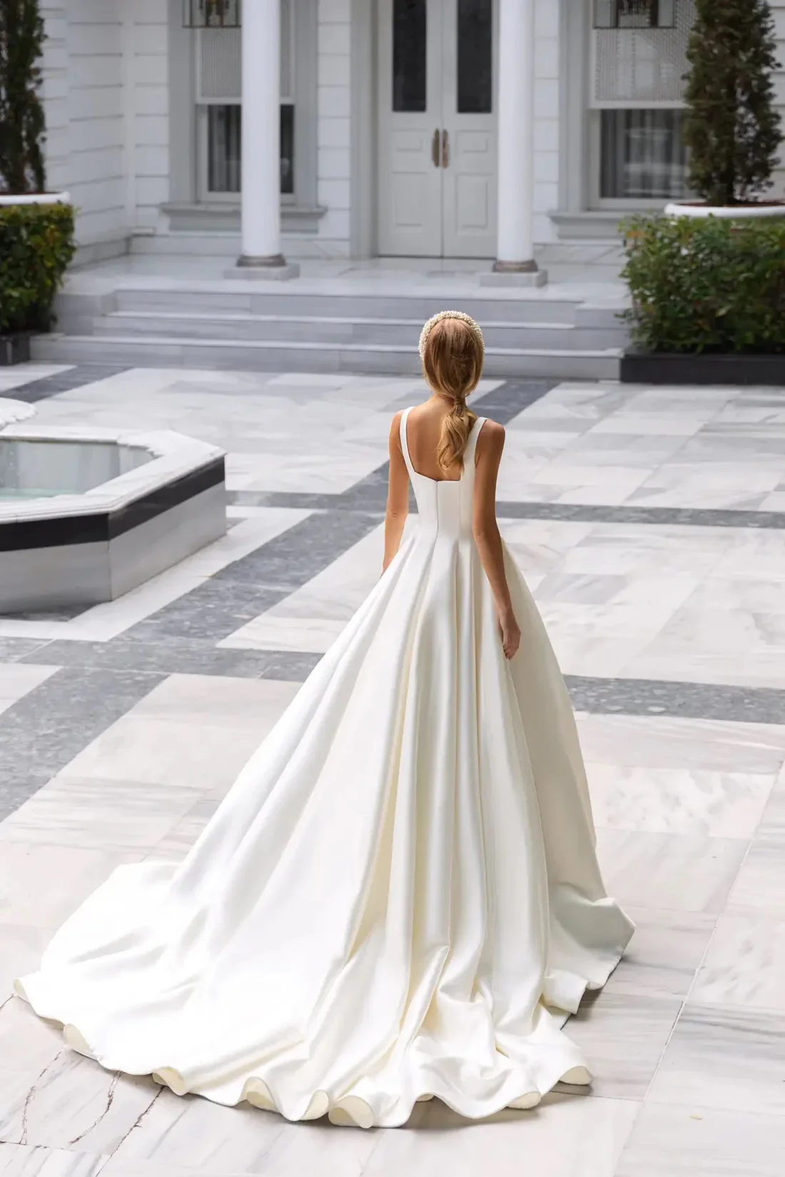 Simple Square Neck Satin Mermaid Wedding Dress Sleeveless Bridal Gowns Princess Weddings Party Gowns