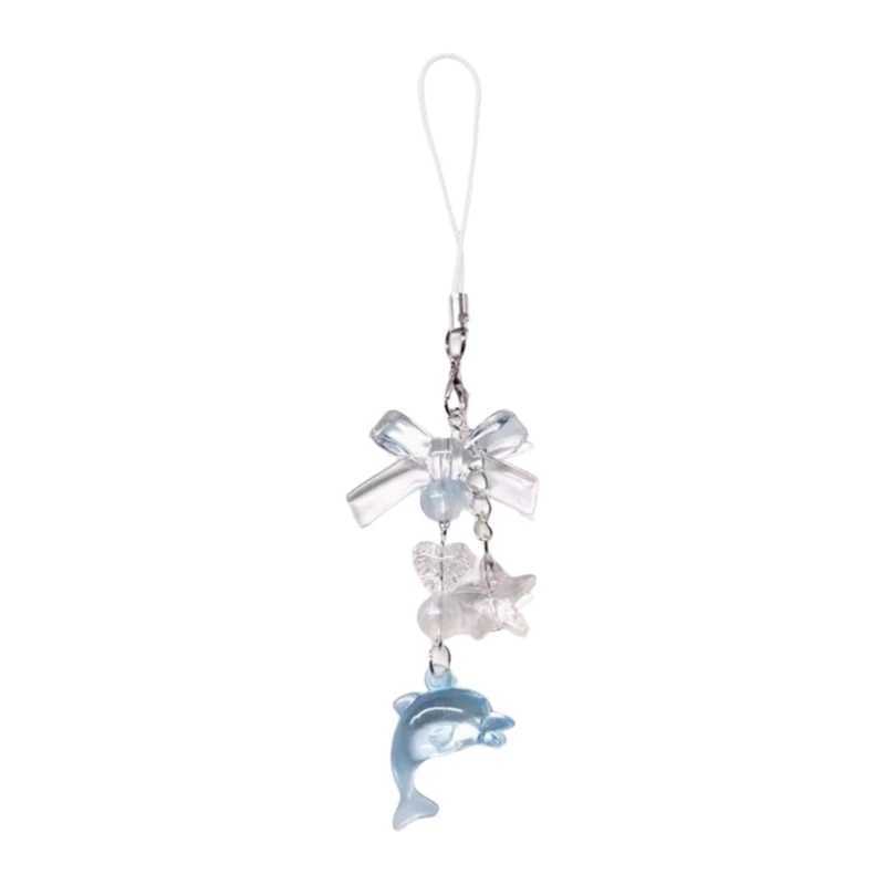 Fashion keychain dolphin bag pendant unique and elegant keychain accessories mobile phone charm gift wallet backpack Y241014