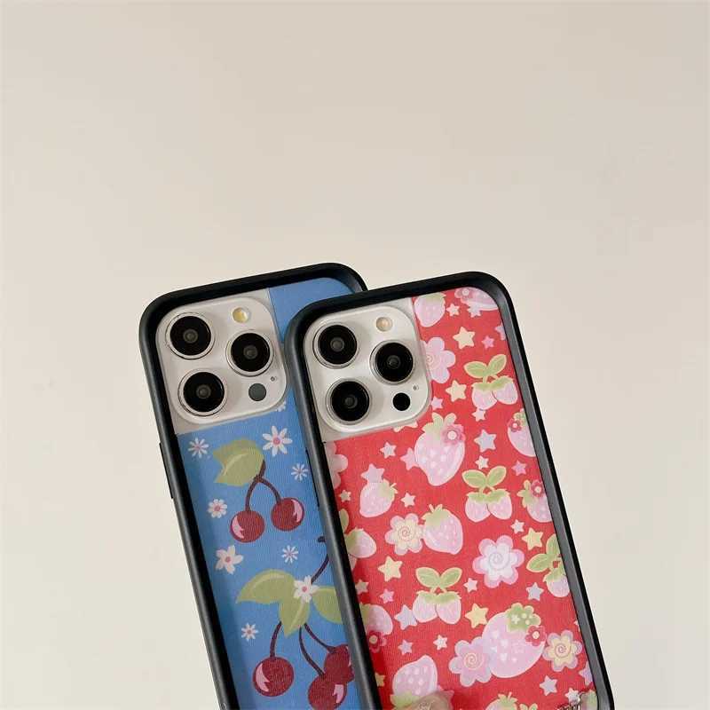 Wildflower 3D Ins Strawberry Cherry Phone Case for iPhone 16 15 14 13 12 Pro Max Plus 16 Pro 15pro WF Cute Cartoon Cover Funda M241012