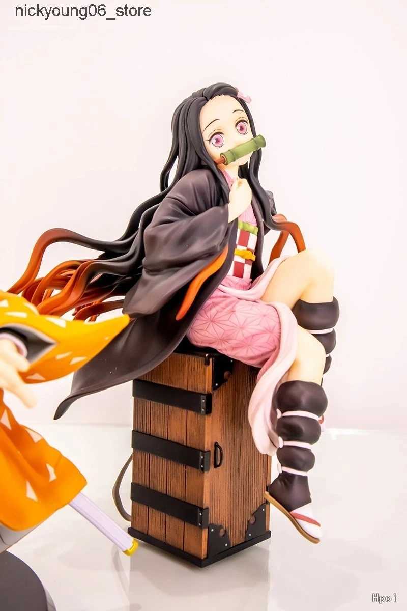 Action Toy Figures 15CM Demon Slayer Kamado Nezuko Sitting Model Toy PVC Figure Toy Gift Collection Box Decoration Desktop Collection Decoration L2409
