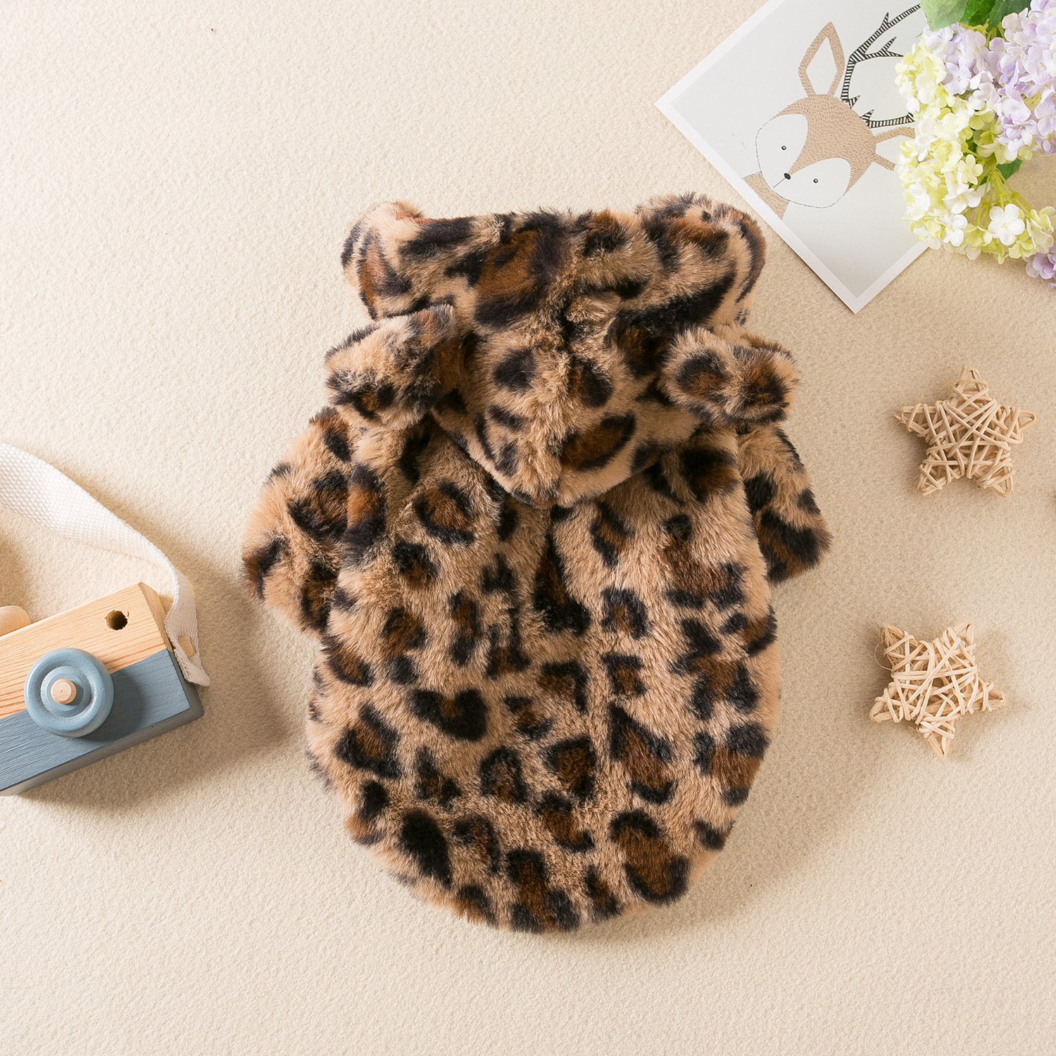 Apparel Winter Pet Clothes Warm Fleece Hoodie Leopard Dog Coat Jacket French Bulldog Clothing for Small Dogs Pets Costumes