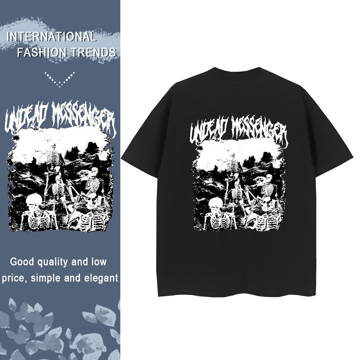 Custom Woman T Shirts 230g 100% Cotton Breathable Short Sleeve Street Casual skull Women Tees Designer DIY Anime Printed Tops Tees