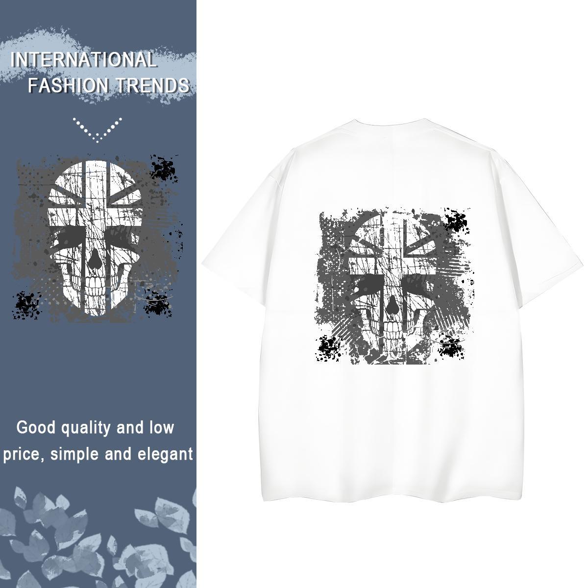 2024 Designer Women T Shirts 230g Pure Cotton Comfortable High Street Hip Hop skull Woman Tshirt Soft Skull Tee Shirt