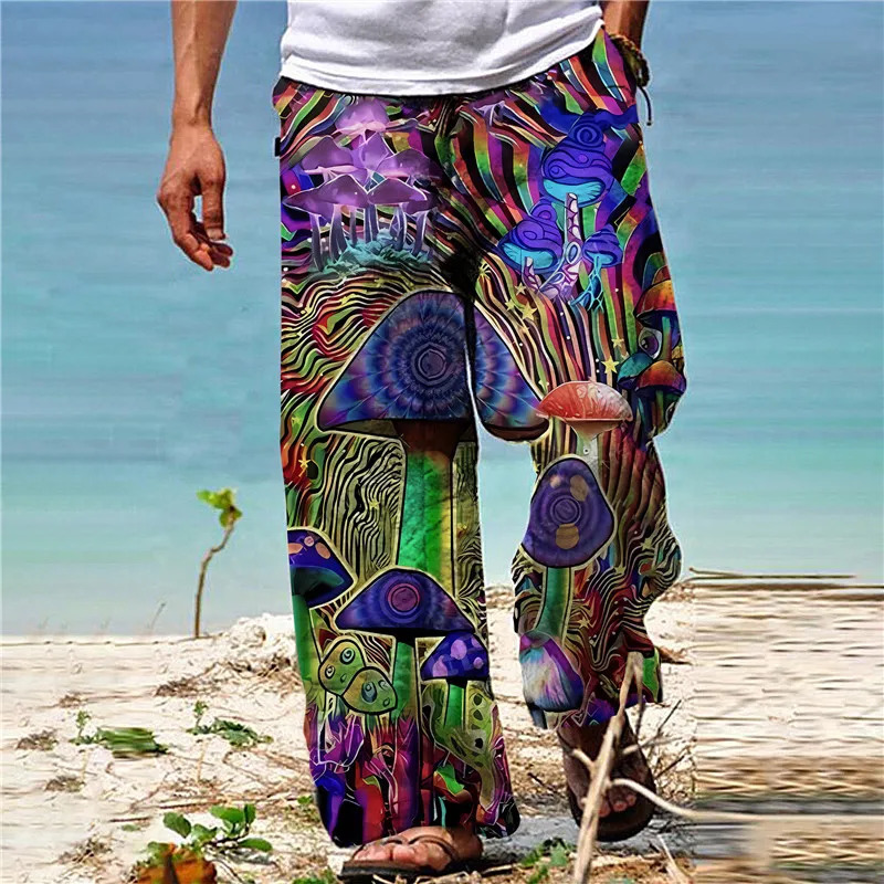 Mens Hippie Psychedelic Color Camouflage 3D Printed pants Sweatpants Casual Jogging Pants Street Wear Fall Loose Sweatpan 240930