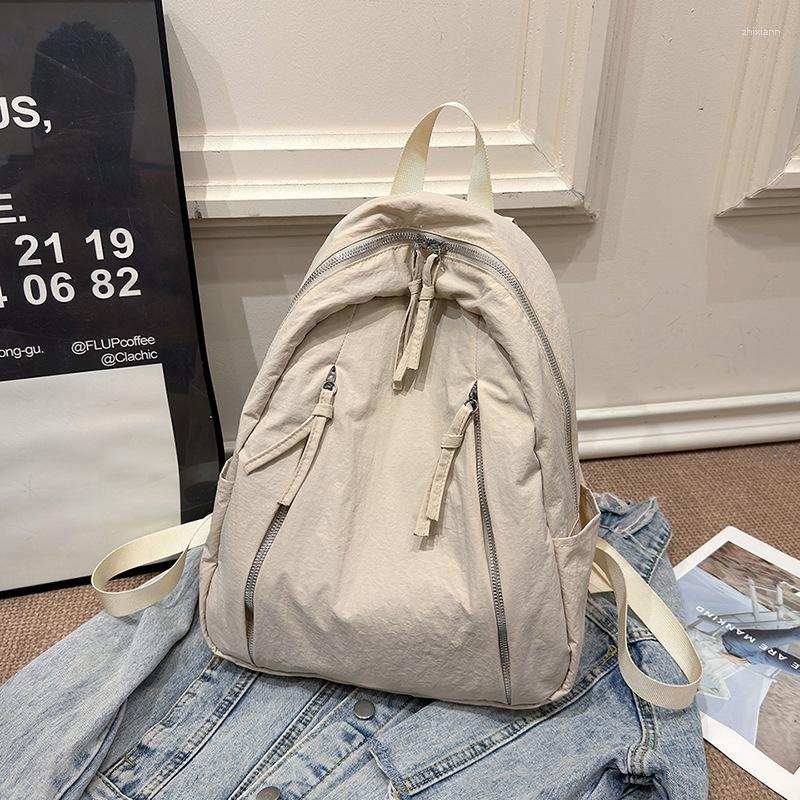 2025 NEW Backpack Live Supply Factory Direct Simple Leisure Travel Solid Color Internet Red Explosion Large Capacity Student Shoulder Bag zhanyishengl